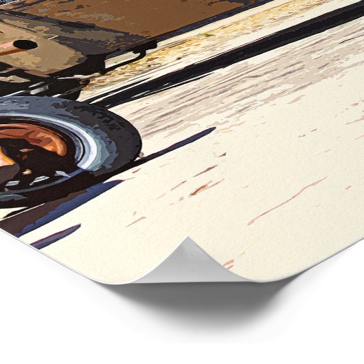 Echt oude gebruikte auto's poster (Hoek)