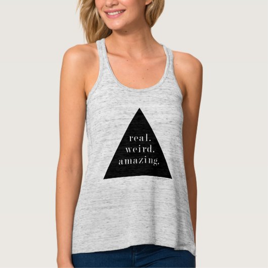 echt. raar. prachtig. -Racerback tanktop (Voorkant)