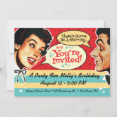 Echt Retro Feest Uitnodiging (Voorkant)