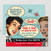 Echt retro koppels douche uitnodiging- Gals Kaart (Voorkant / Achterkant)