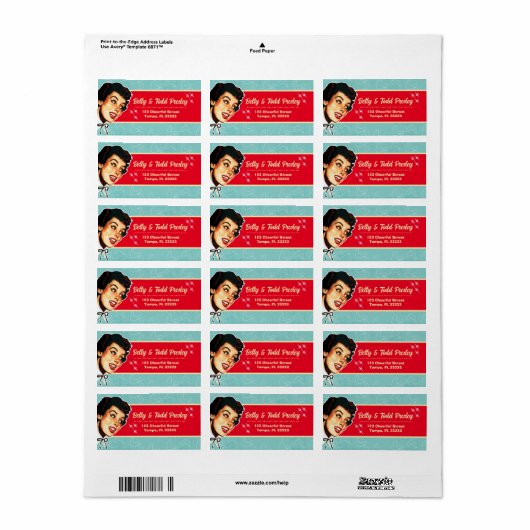 Echt retrogal Adresetiketten Etiket (Full Sheet)