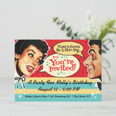 Echt retroparty uitnodiging (Staand voorkant)