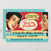 Echt retroparty uitnodiging (Voorkant / Achterkant)