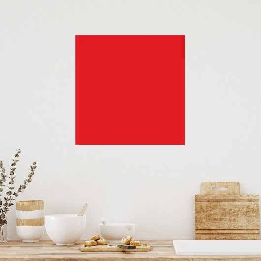 Echt rode kleur Poster (Keuken)