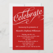 Echt rood W/Zwiry Script Celebrate Afstuderen Kaart (Achterkant)