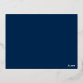 Echt Roos Gold Folie Elegant Blauw Huwelijk RSVP Folie Uitnodiging Briefkaart (Achterkant)