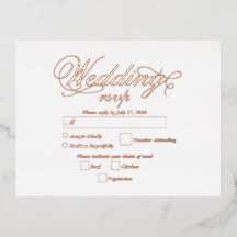 Echt Roos Gold Folie Elegant Luxe Trouwen RSVP