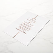 Echt Roos Gold Folie Minimal Monogram Huwelijk Folie Uitnodiging (Gedraaid)