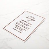 Echt Roos Gold Folie Modern White Wedding Folie Uitnodiging (Gedraaid)