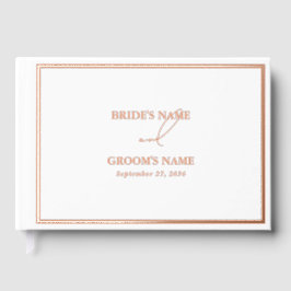 Echt Roos Gold Folie Modern White Wedding Gastenboek