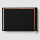 Echt Roos Gold Folie Modern Zwart Trouwen Gastenboek (Achterkant)