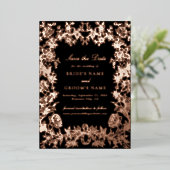 Echt Roos Gold Folie Wedding Save the Date Kaart (Staand Voorkant)