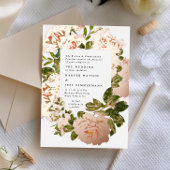 Echt Roos Goud en Elegant Waterverf Bruiloft Folie Uitnodiging