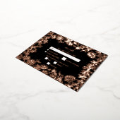 Echt Roos Gouden Bloemen Zwart Trouwen RSVP Folie Uitnodiging Briefkaart (Gedraaid)