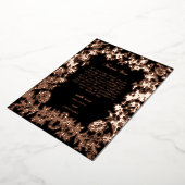 Echt Roos Gouden Folie Bloemen Zwart Trouwen Dank  Folie Uitnodiging (Gedraaid)