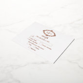 Echt Roos Gouden Folie Krans Wit Trouwen RSVP Folie Uitnodiging Briefkaart (Gedraaid)