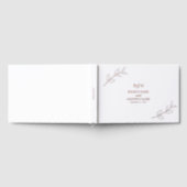 Echt Roos Goudfolie Bladeren Monogram Huwelijk Gastenboek (Volledig)