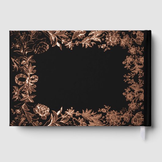 Echt Roos Goudfolie Bloemen Botanische bruiloft Gastenboek (Achterkant)