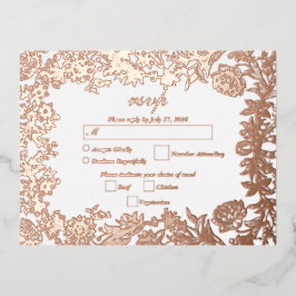 Echt Roos Goudfolie Bloemen Botanische bruiloft RS Folie Uitnodiging Briefkaart
