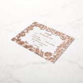 Echt Roos Goudfolie Bloemen Botanische bruiloft RS Folie Uitnodiging Briefkaart (Gedraaid)