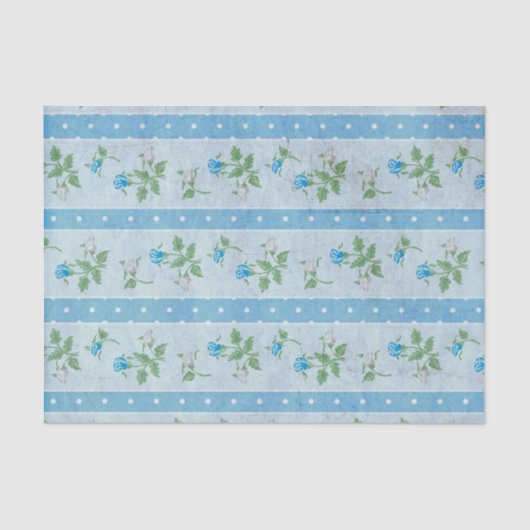 Echt rustiek en grunge bloeien Blue Decoupage Tissuepapier (Voorkant)