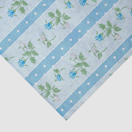 Echt rustiek en grunge bloeien Blue Decoupage Tissuepapier (Detail)