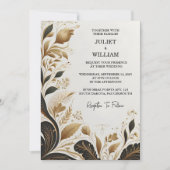 Echt rustieke Fiesta Bloemen Roos Spaans Bruiloft Kaart (Voorkant)