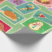 Echt rustieke retro kerst peperkoek Boom Cadeaupapier (Hoek)