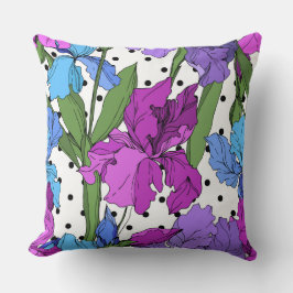 Echt schattig en leuk paars, groen, stippen kussen