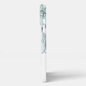 Echt schattig en minimaal meisjesblauw monogram iPhone hoesje (Linkerkant)