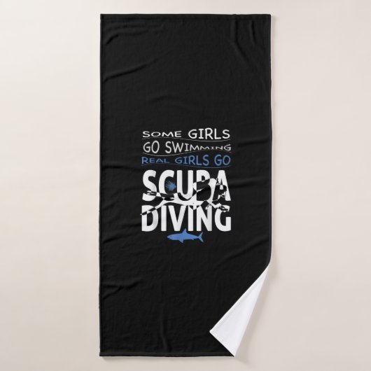 Echt scuba-duikend meisje: sommigen zwemmen grappi badhanddoek (Badhanddoek)