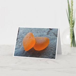 Echt Sinaasappel Zee Glass Nuggets Wenskaart Kaart