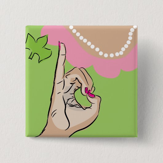 Echt  Sorority Fun Vierkante Button 5,1 Cm (Voorkant)