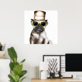 Echt stookolie met bril poster (Thuiskantoor)