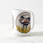 Echt struisvogel koffiemok (Voorkant rechts)