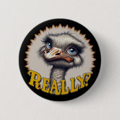 Echt struisvogel ronde button 5,7 cm (Voorkant)