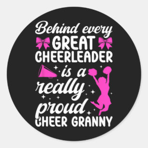 Echt trotse cheer oma van een cheerleader oma  ronde sticker