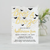 Echt Van Boos & van Booze Halloween Partij Folie Uitnodiging (Staand Voorkant)