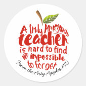 Echt verbazingwekkende leraar Red Apple Ronde Sticker (Voorkant)