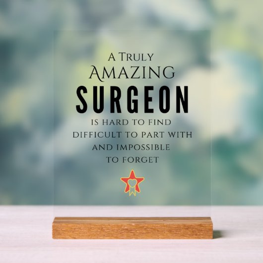 Echt verbazingwekkende waardering van de chirurg acryl bord (Neutraal)