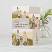 Echt verlaten Beige vakantie zwangerschap aankondi Feestdagenkaart (Staand voorkant)