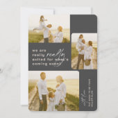 Echt verlaten grijze vakantie zwangerschap aankond feestdagenkaart (Voorkant)