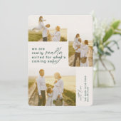 Echt verlaten groene vakantie zwangerschap aankond feestdagenkaart (Staand voorkant)