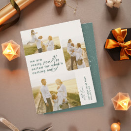 Echt verlaten groene vakantie zwangerschap aankond feestdagenkaart