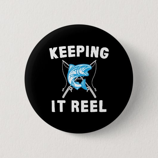 Echt Vissen Ronde Button 5,7 Cm (Voorkant)