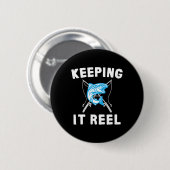 Echt Vissen Ronde Button 5,7 Cm (Voorkant /achterkant)
