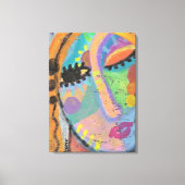 Echt waar? Abstract acrylportret van een vrouw Canvas Afdruk (Voorkant)