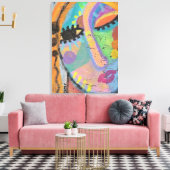 Echt waar? Abstract acrylportret van een vrouw Canvas Afdruk (Insitu (Woonkamer))