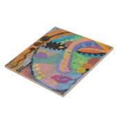 Echt waar? Abstract acrylportret van een vrouw Tegeltje (Zijkant)
