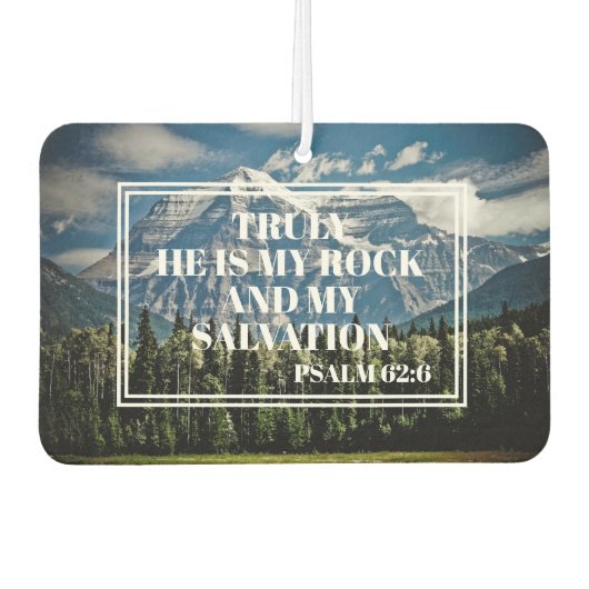 Echt waar, hij is mijn Christelijke Bijbel Verse M Luchtverfrisser (Voorkant)